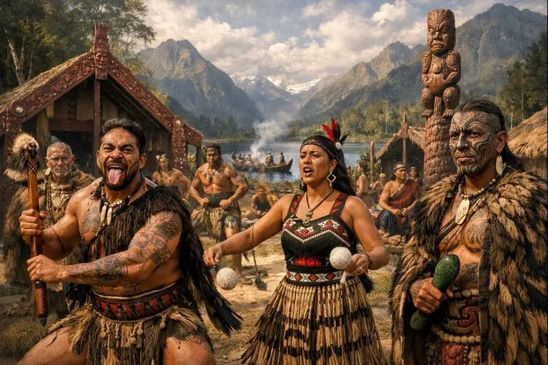 A group of individuals in traditional attire, each holding a drum, gathered together in a festive setting