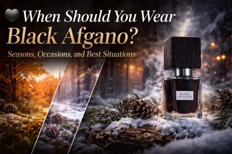 Nasomatto Black Afgano perfume in fall and winter scenery representing the best seasons and occasions to wear the fragrance