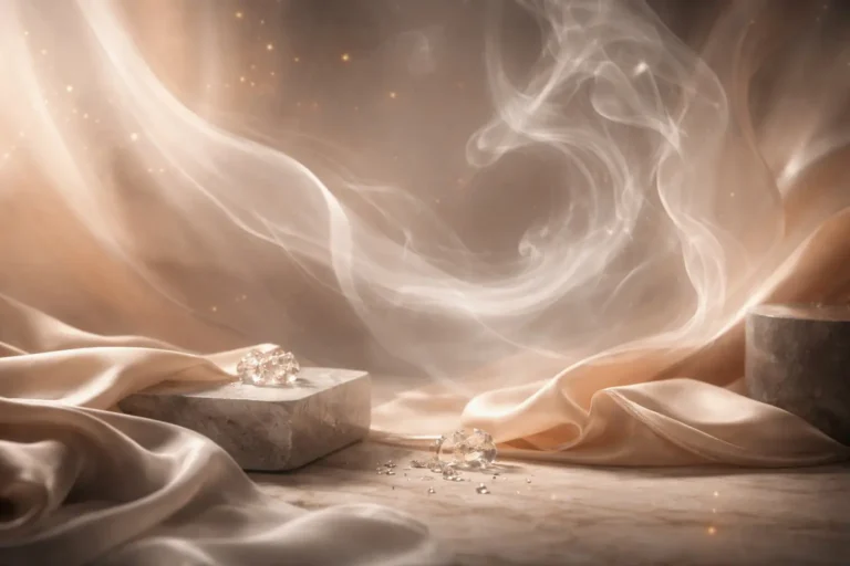 abstract neutral background representing genderless perfume concept with soft warm and cool tones blending together