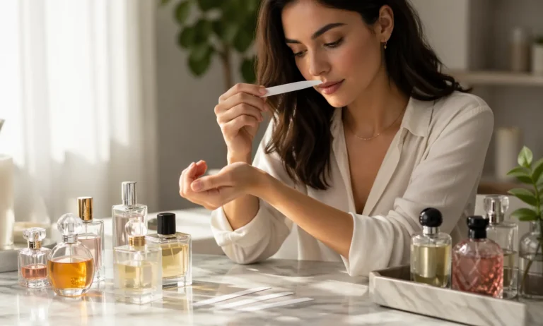 Testing perfume on skin before buying to see if the fragrance suits your body chemistry and personal scent preference