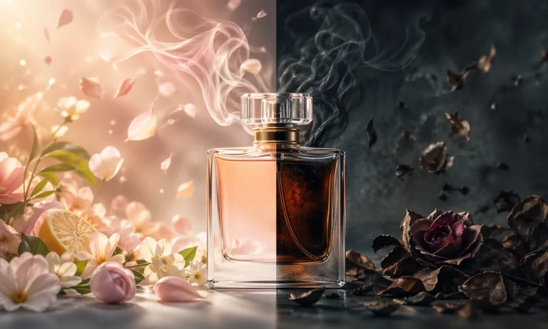 perfume smells good at first then bad later showing fragrance evolution from fresh floral notes to dark heavy base notes on skin