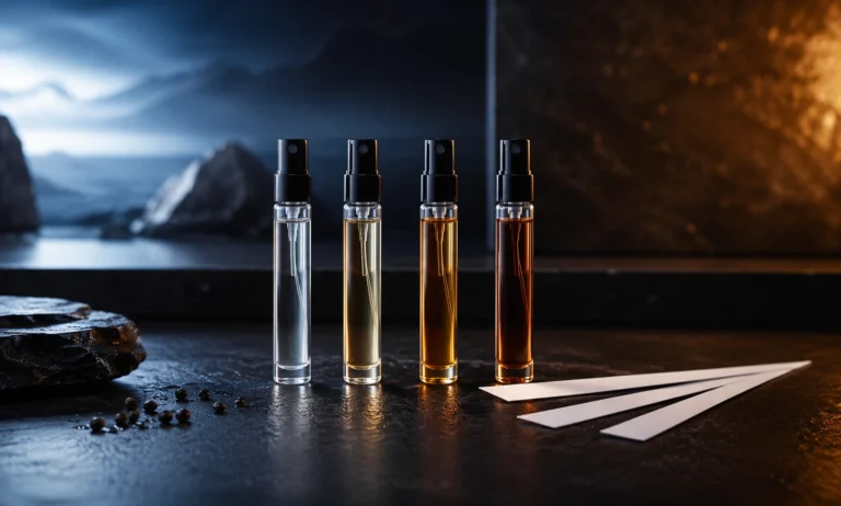 Dior Sauvage samples arranged for testing EDT EDP Parfum and Elixir before buying a full bottle