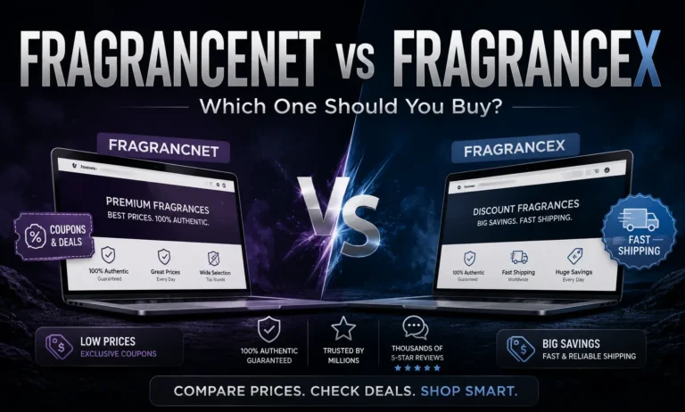 FragranceNet vs FragranceX for Dior Sauvage comparison showing price, deals, shipping, and which store is better to buy from