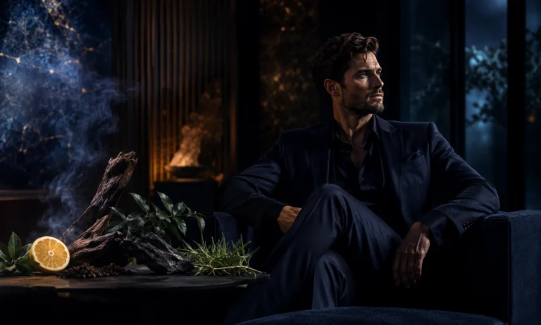 Luxury niche alternatives to Dior Sauvage represented by citrus, smoky woods, herbs, and an elegant masculine fragrance mood