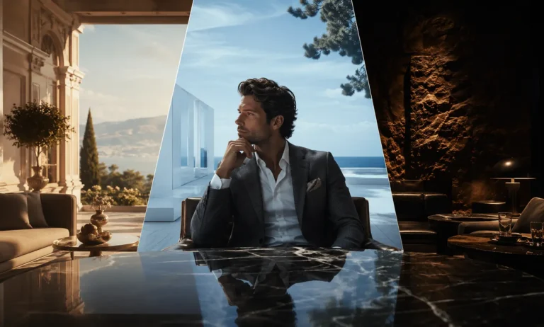 Luxury visual comparison of Aventus, Aventus Cologne, and Absolu Aventus showing classic, fresh, and darker fragrance moods for men