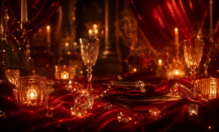 Luxurious red and gold candlelit setting symbolizing the choice between Baccarat Rouge 540 EDP and Extrait.