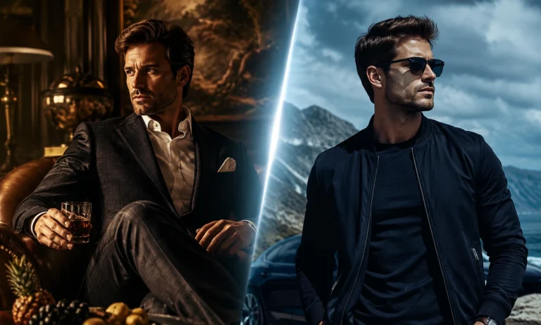 Creed Aventus vs Dior Sauvage comparison showing luxury masculine style versus fresh modern confidence