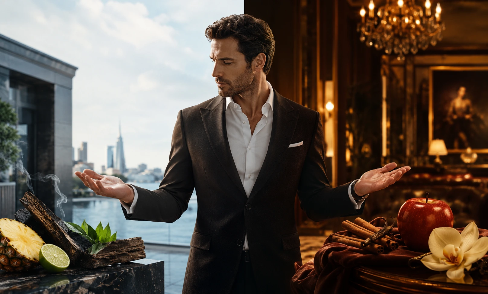 Creed Aventus vs Layton comparison showing the choice between clean luxury confidence and warm seductive performance