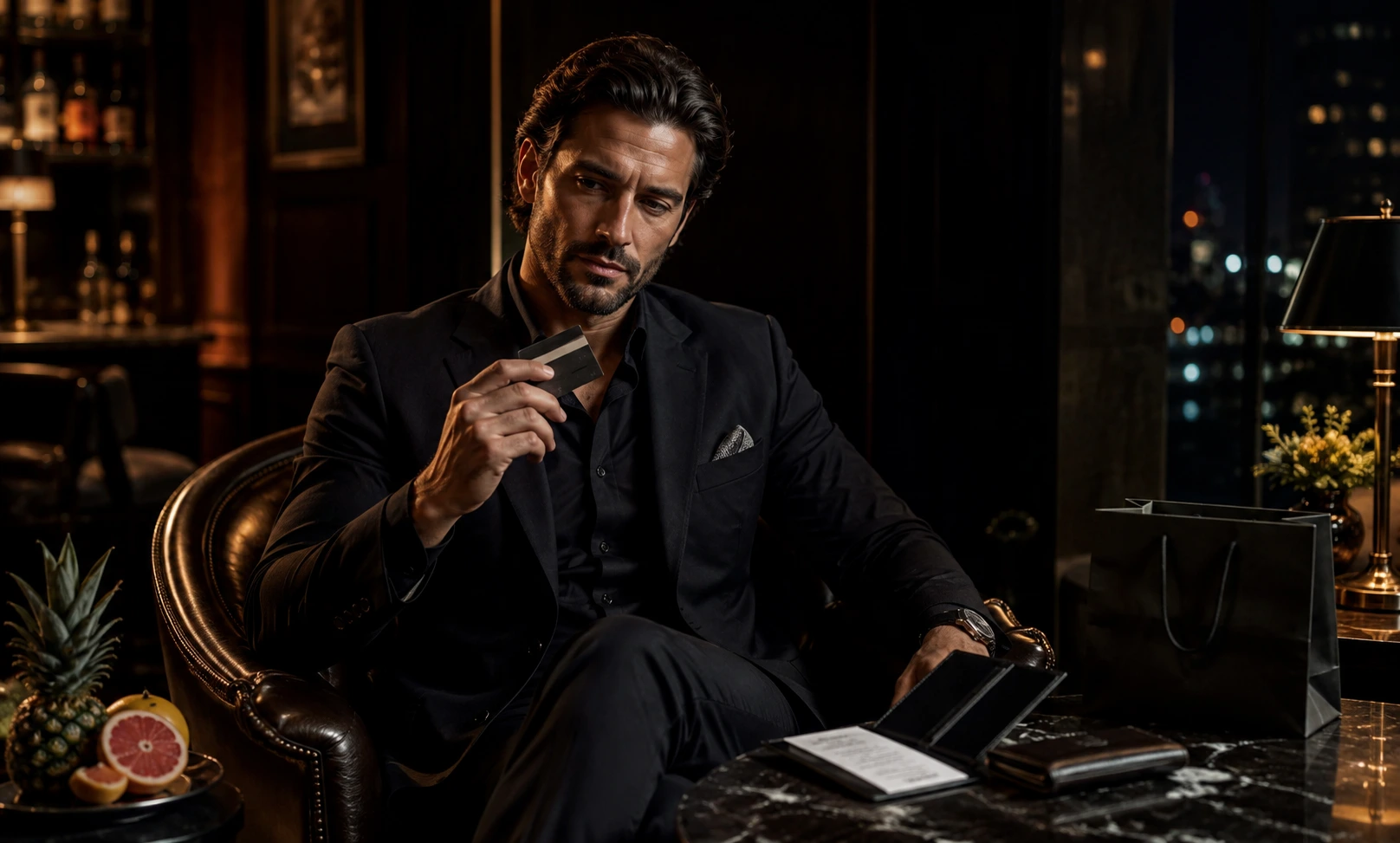 A stylish man considering whether the darker and more luxurious Absolu Aventus is worth its premium price
