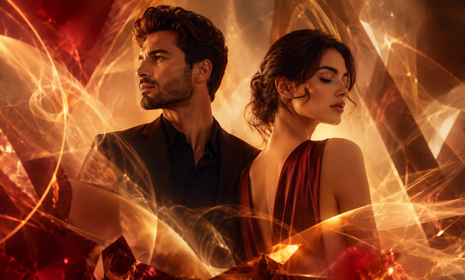 Elegant man and woman representing the unisex character of Baccarat Rouge 540