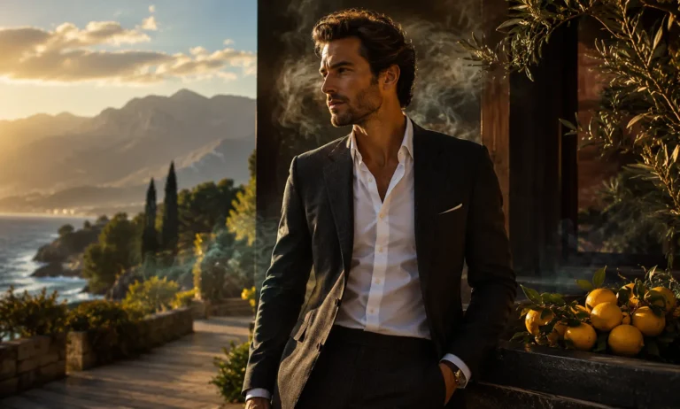 Luxury masculine fragrance mood with citrus freshness, smoky woods, and confident elegance, symbolizing the best niche alternatives to Creed Aventus.