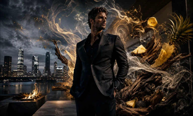 Bold luxury fragrance mood for stronger Creed Aventus alternatives with fruity, smoky, woody, and masculine energy