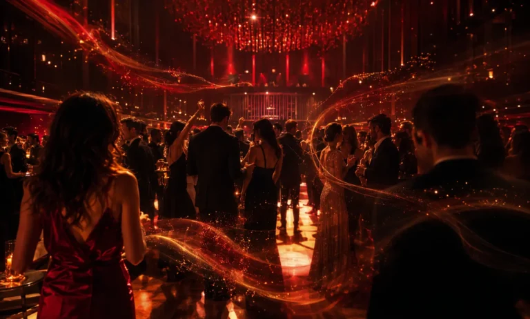Elegant party and nightclub scene representing Baccarat Rouge 540 for parties and clubs