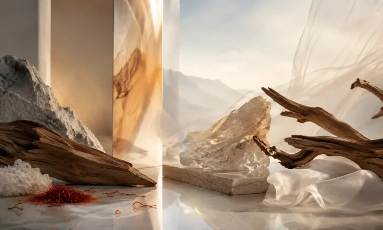 Less sweet alternatives to Baccarat Rouge 540 represented by dry woods, mineral textures, saffron, and airy amber tones