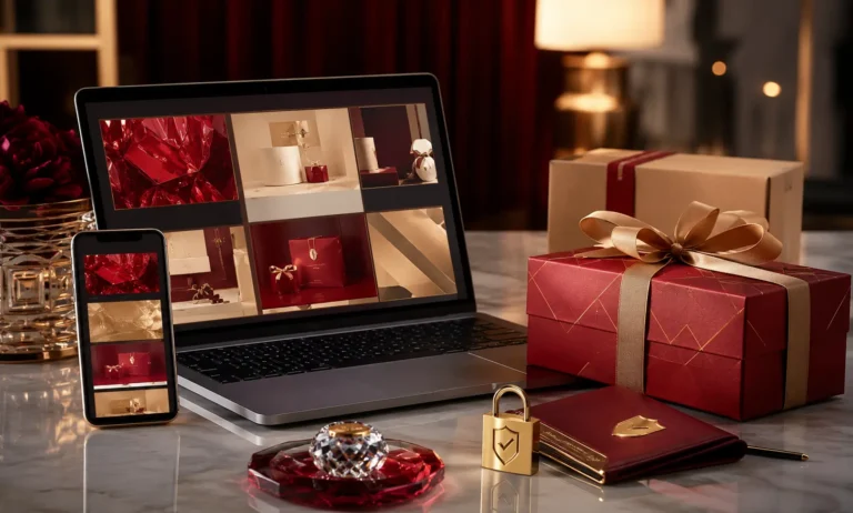 Luxury online fragrance shopping setup representing safe and trusted ways to buy Baccarat Rouge 540 online.