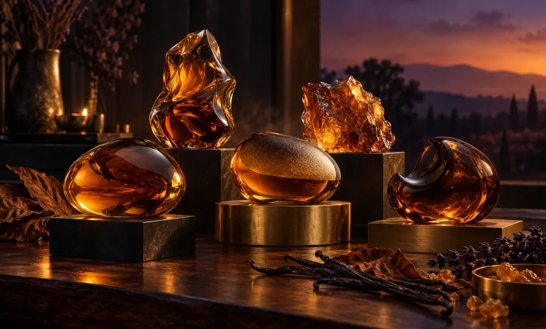 Amber glass forms with vanilla, tobacco leaves, and lavender representing the best Le Male Elixir dupes