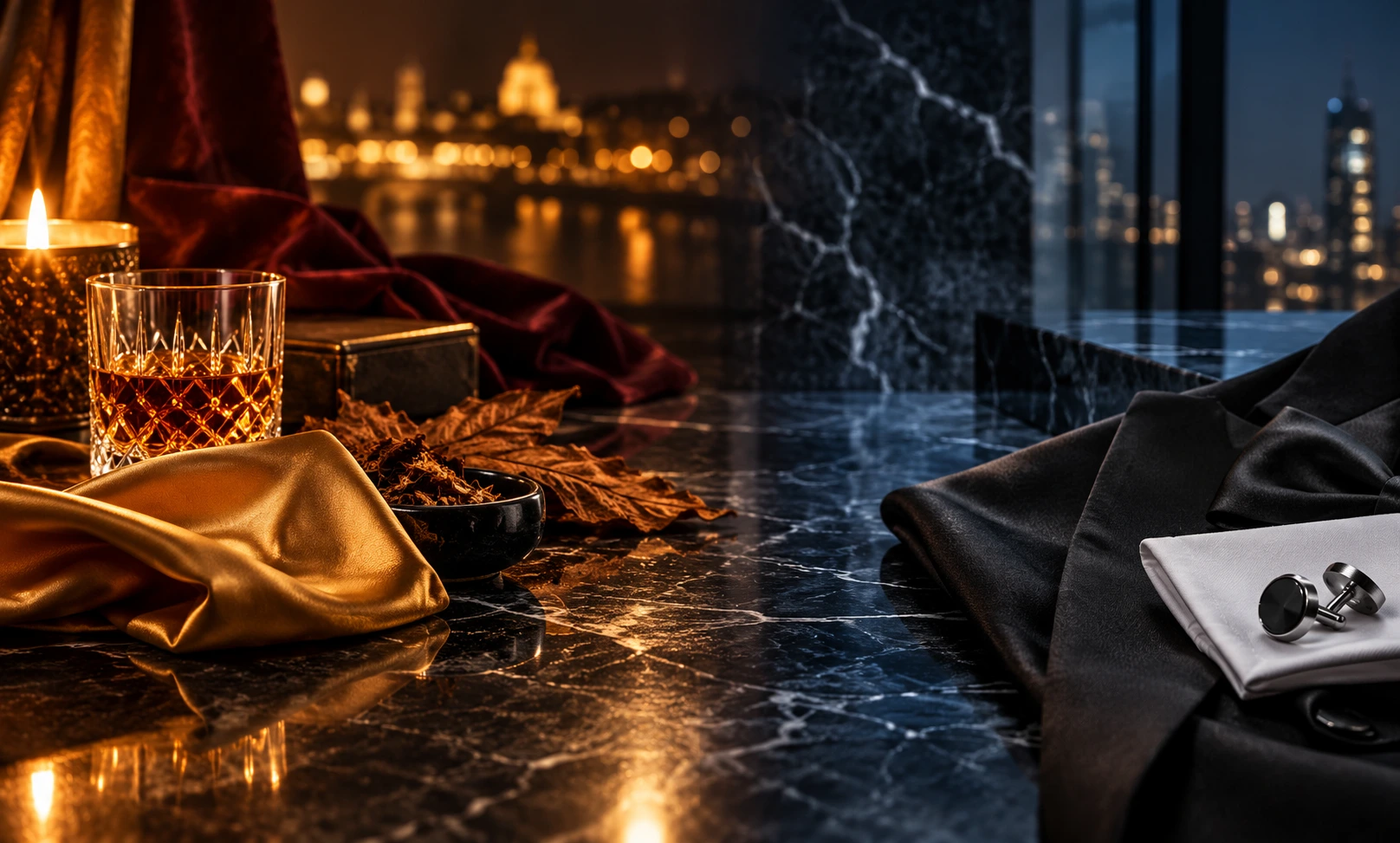 Le Male Elixir vs Armani Code Parfum visual comparison of warm bold and refined elegant fragrance styles
